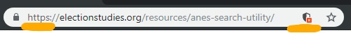 The address bar showing the url starting with https